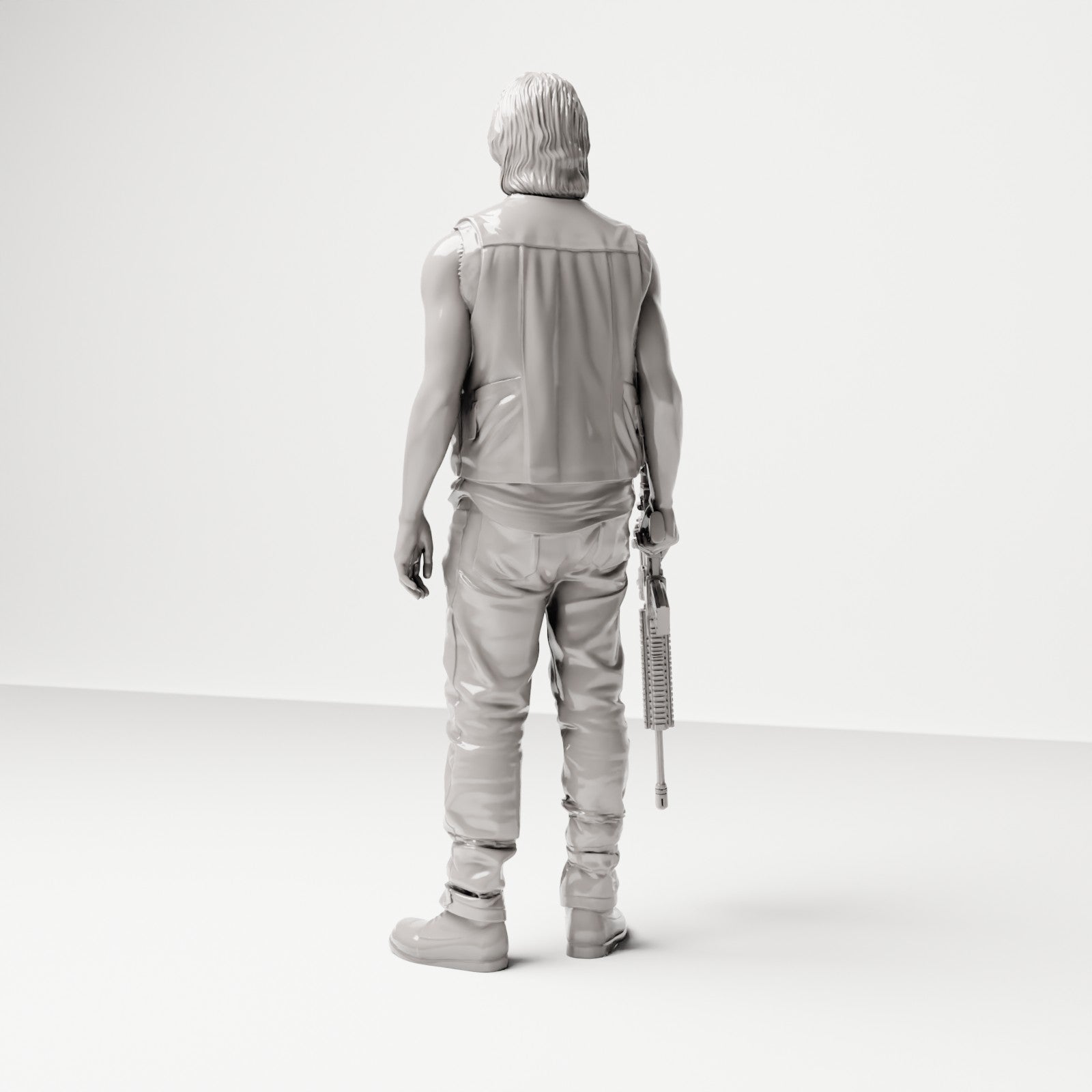 Stehende Figur: Mann mit ärmelloser Weste & Gewehr (Ref. Nr. 492) - Studioansicht 4