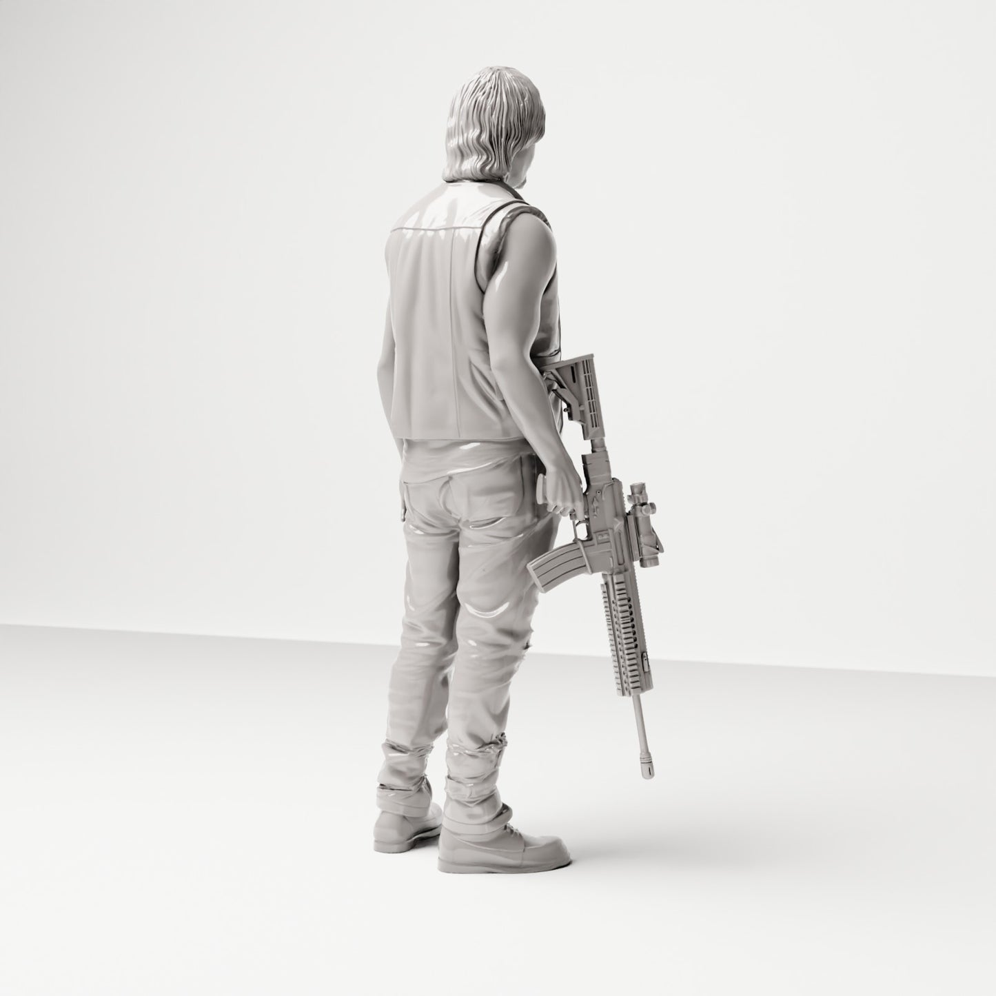 Stehende Figur: Mann mit ärmelloser Weste & Gewehr (Ref. Nr. 492) - Studioansicht 5