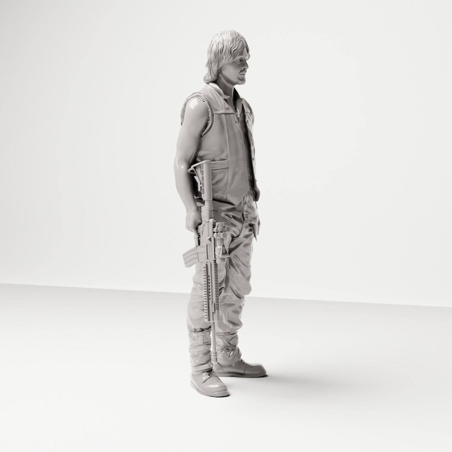 Stehende Figur: Mann mit ärmelloser Weste & Gewehr (Ref. Nr. 492) - Studioansicht 1
