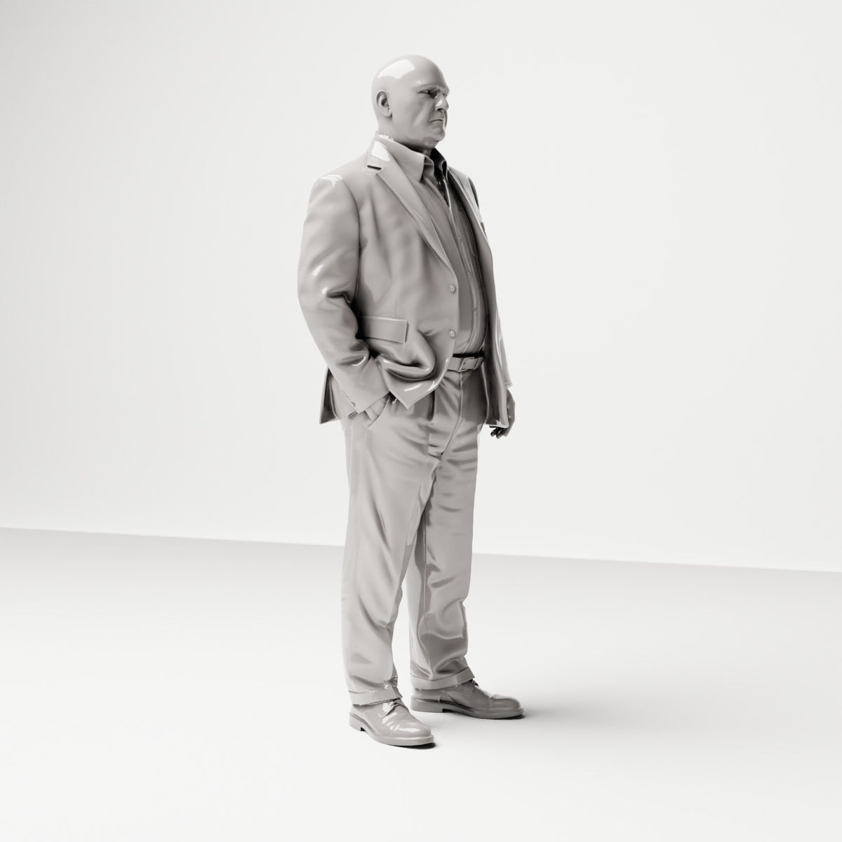 Stojící figura: obchodník v obleku (ref. č. 508) - kompletní studiový pohled 1