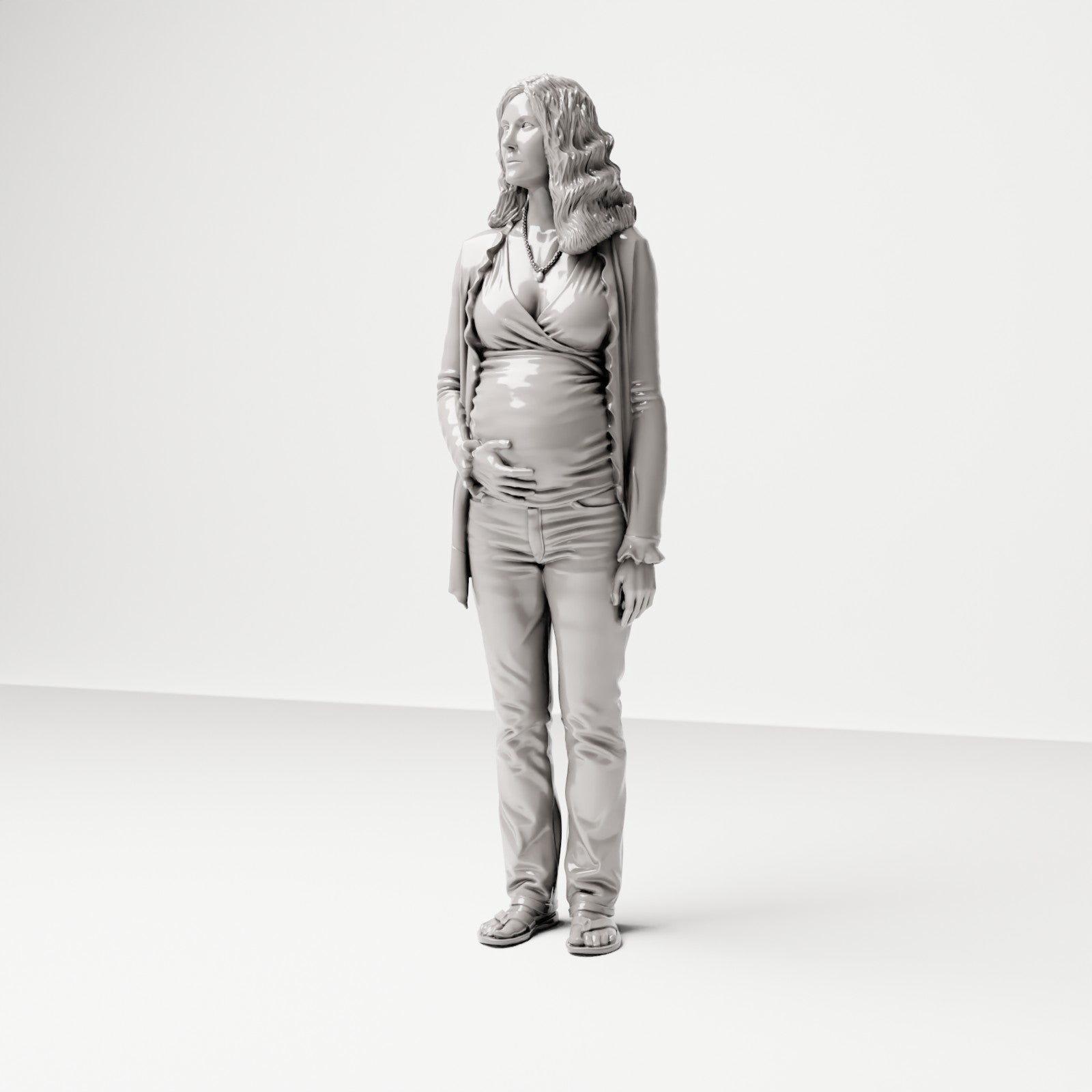 Stehende Figur: Frau mit Hand am Bauch (Ref. Nr. 509) - vollständige Studioansicht 2