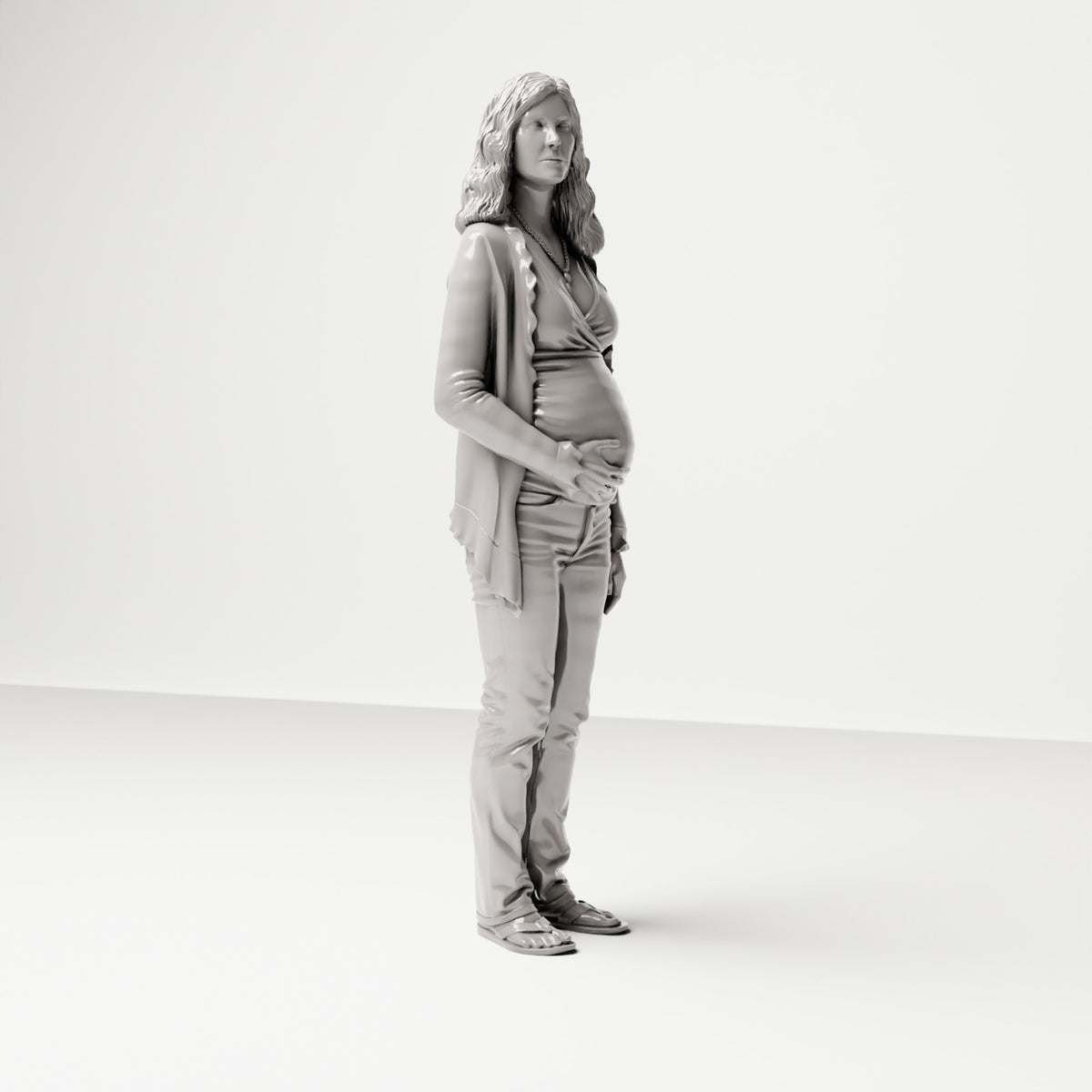 Stehende Figur: Frau mit Hand am Bauch (Ref. Nr. 509) - vollständige Studioansicht 1