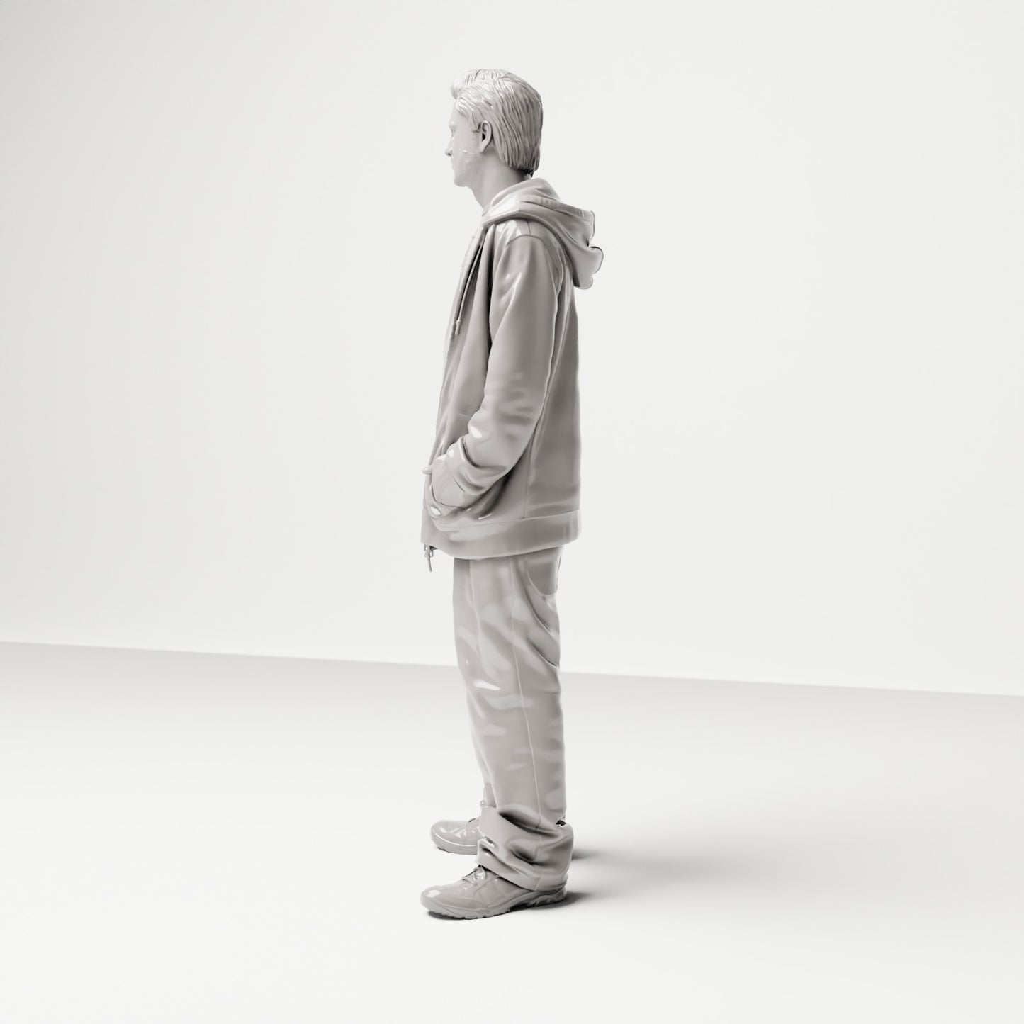 Stehende Figur: Mann mit Kapuzenjacke & T-Shirt (Ref. Nr. 510) - Studioansicht 3