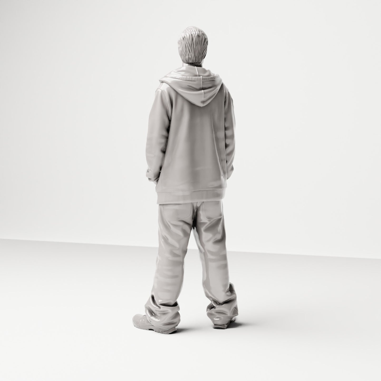 Stehende Figur: Mann mit Kapuzenjacke & T-Shirt (Ref. Nr. 510) - Studioansicht 4