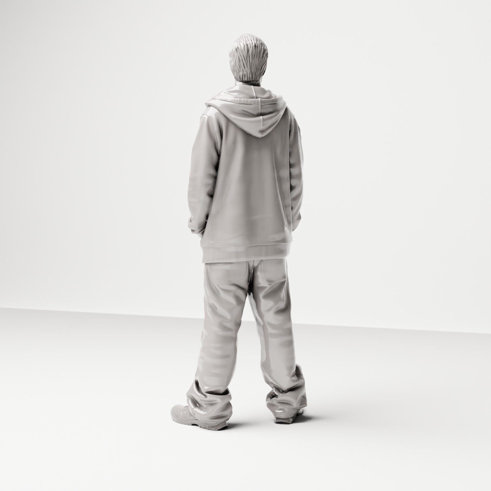 Stehende Figur: Mann mit Kapuzenjacke & T-Shirt (Ref. Nr. 510) - Studioansicht 4