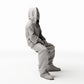 Diorama Modellbau Produktfoto 0: Sitzende Figur: Mann in Hip-Hop Kleidung mit Kapuzenjacke, Mütze und weiter Hose (Ref. Nr. 531)