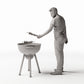 Diorama Modellbau Produktfoto 0: Stehende Figur: Mann am Grill mit Grillbesteck (Ref. Nr. 533)