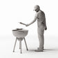 Diorama Modellbau Produktfoto 0: Stehende Figur: Mann am Grill mit Grillbesteck (Ref. Nr. 533)