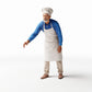 Diorama Modellbau Produktfoto 0: Stehende Figur: Koch oder Grillmeister mit Schürze und Mütze greift (Ref. Nr. 537)
