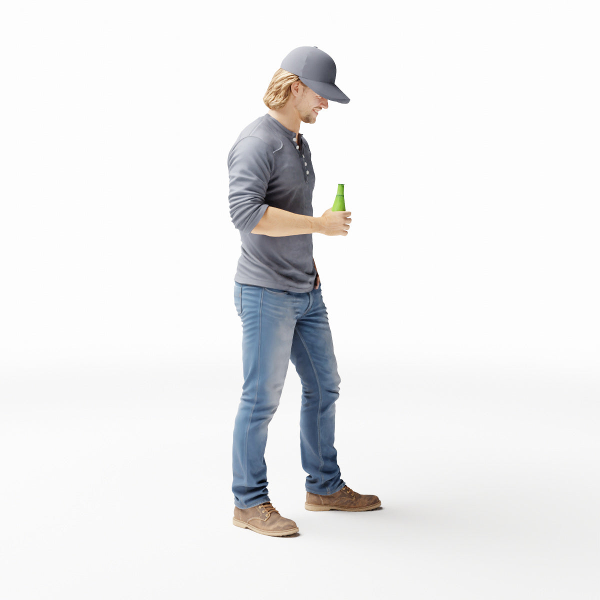 Diorama Modellbau Produktfoto 0: Stehende Figur: Mann mit Flasche und Hand in Hosentasche (Ref. Nr. 538)