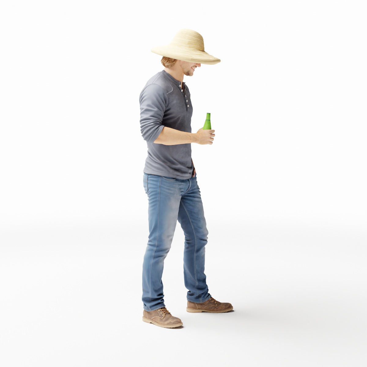 Diorama Modellbau Produktfoto 0: Stehende Figur: Mann mit Flasche und Hand in Hosentasche (Ref. Nr. 538)