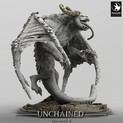 Produktfoto Tabletop 28mm Lord of the Print (LotP) 0: Tabletop Miniatur: Geflügelter Dämonenfürst Grogbann - Gargoyle-Dämon, Höllenbestie, Dungeon-Bossmonster (24_05_H2)