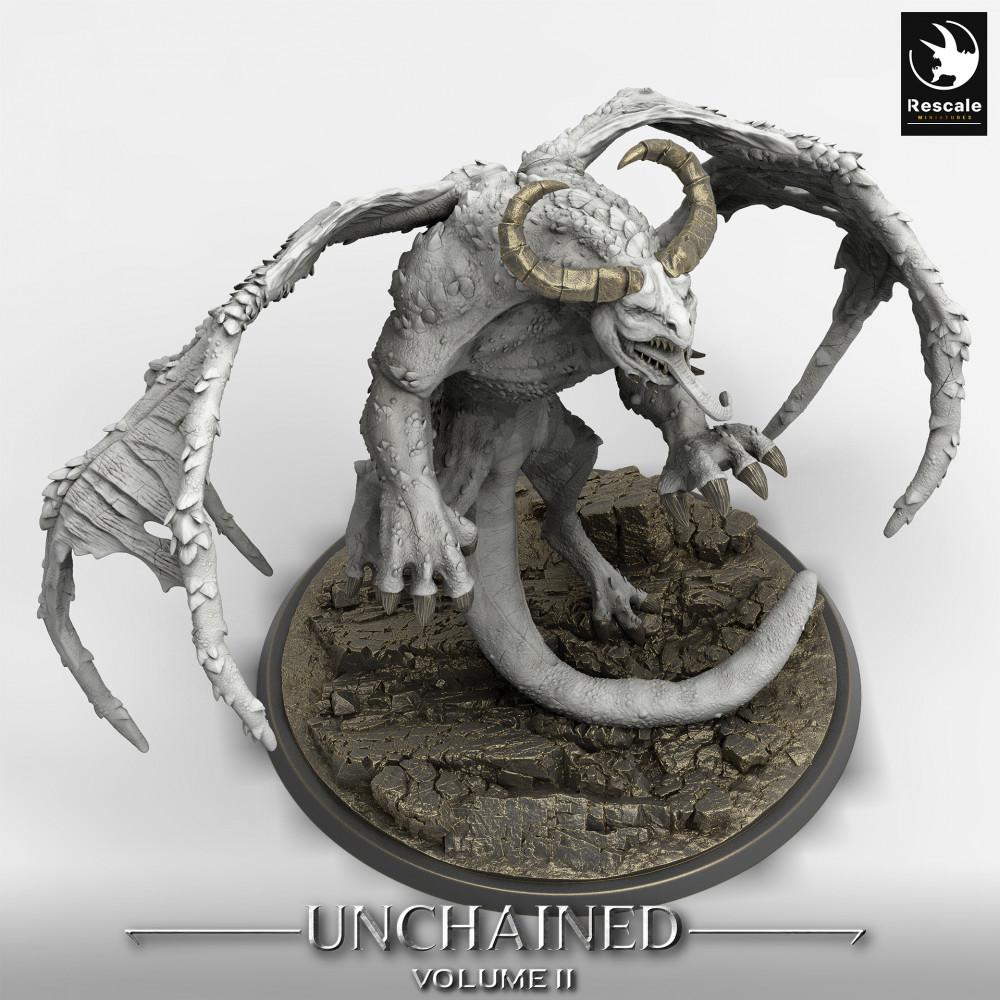 Produktfoto Tabletop 28mm Lord of the Print (LotP) 0: Tabletop Miniatur: Geflügelter Dämonenfürst Grogbann - Gargoyle-Dämon, Höllenbestie, Dungeon-Bossmonster (24_05_H2)