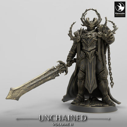 Produktový obrázek Tabletop 28mm Lord of the Print (LotP) 0: Tabletop miniatura: démonský rytíř s velkým mečem, temný paladin, temný válečník, Olafův syn (24_05_L1)