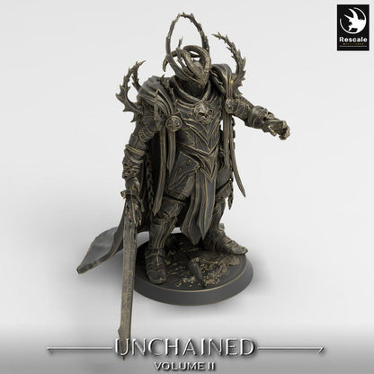 Produktová fotografie Tabletop 28mm Lord of the Print (LotP) 0: Tabletop miniatura: démonský rytíř s velkým mečem, temný paladin, temný válečník, Olafův syn (24_05_L1)