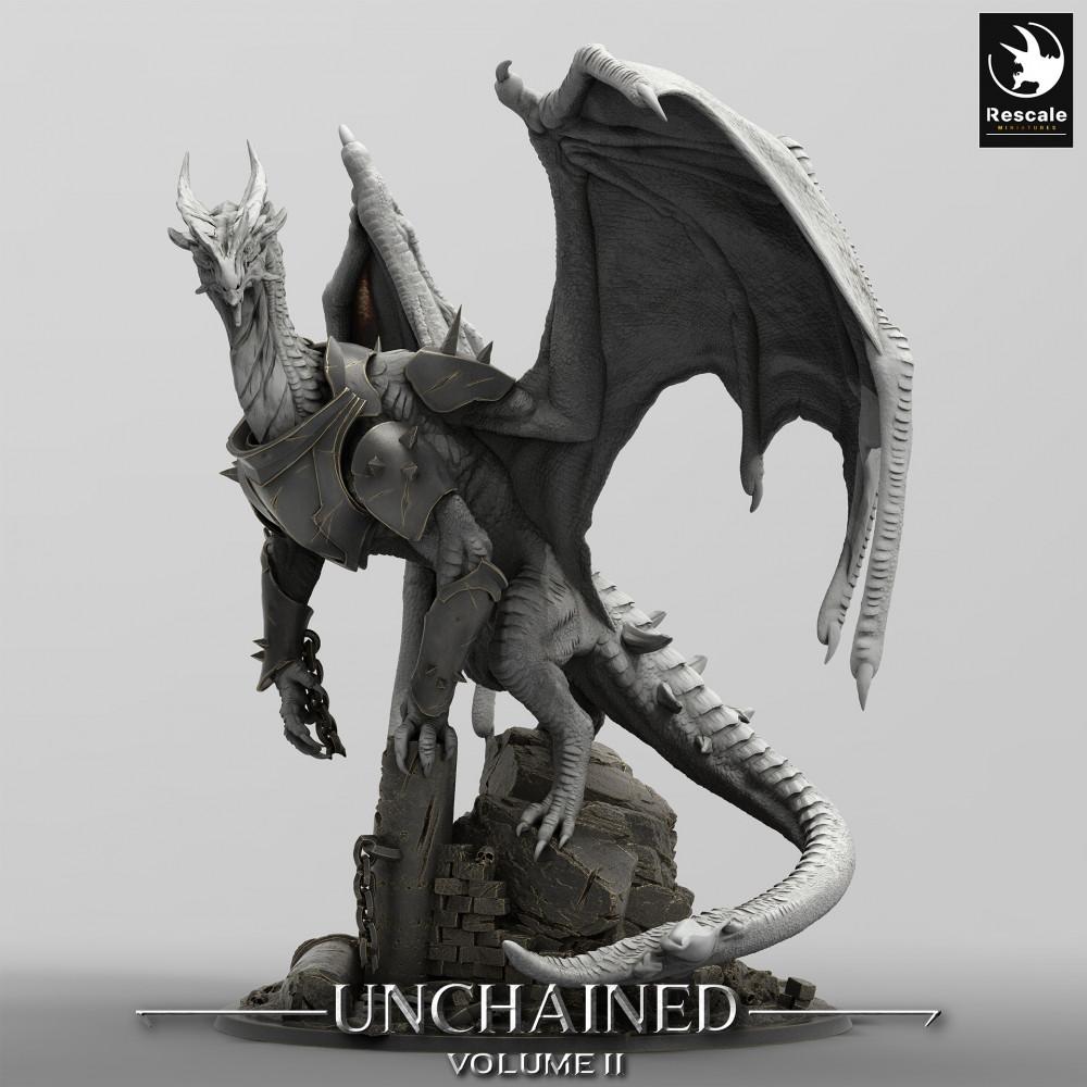 Produktfoto Tabletop 28mm Lord of the Print (LotP) 0: Tabletop Miniatur: Gepanzerter Drache Xeldranth - Kettenwyrm, Drachenfürst, Boss‑Monster, Drachenminiatur (24_05_X)