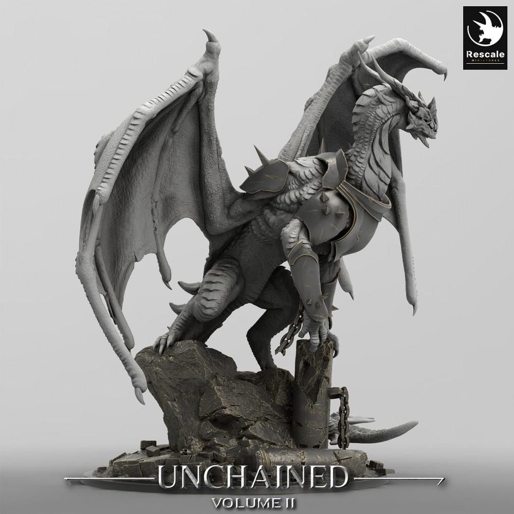 Produktfoto Tabletop 28mm Lord of the Print (LotP) 0: Tabletop Miniatur: Gepanzerter Drache Xeldranth - Kettenwyrm, Drachenfürst, Boss‑Monster, Drachenminiatur (24_05_X)