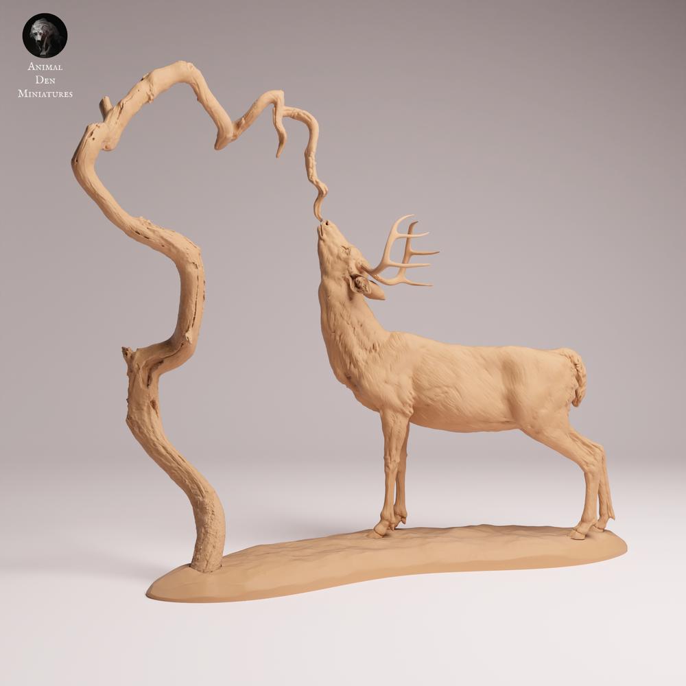 Produktfoto Tabletop 28mm Lord of the Print (LotP) 2: Wildtier Tierfigur: Weisswedelhirsch-Bock - grasend (26_01_11)