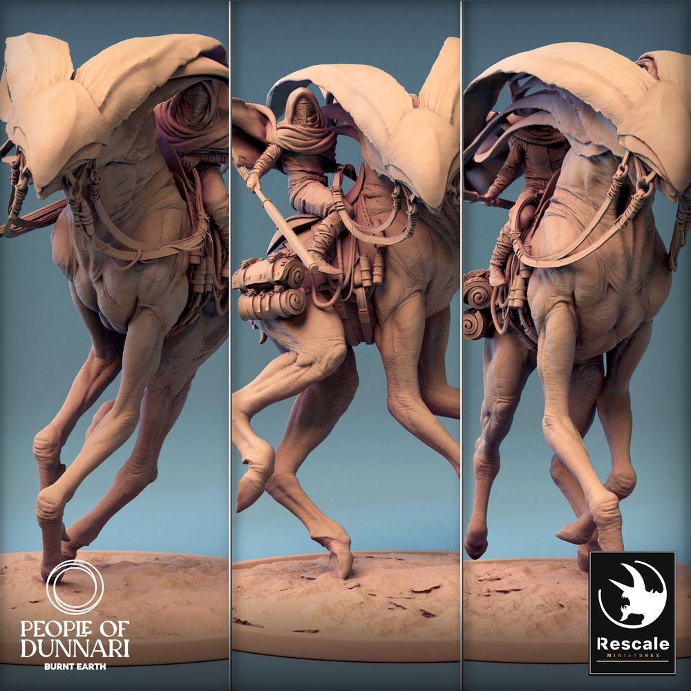 Produktfoto Tabletop 28mm Lord of the Print (LotP) 0: Tabletop Miniatur: Wüsten-Nomaden Bestienreiter, leichter Kavallerie-Scout Skirmisher mit Säbel (24_03_A3)