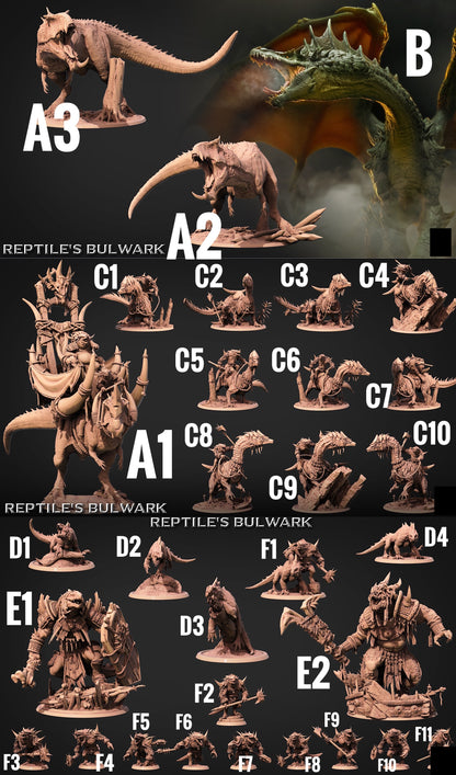Imagem do produto 6 de 7: Miniatura de Tabletop: Cavaleiro Lagarto / Guerreiro Lagarto em Montaria de Dinossauro, Cavalaria de Saurídeos, Cavaleiro de Bestas com Clava de Duas Mãos (23_06_C10)