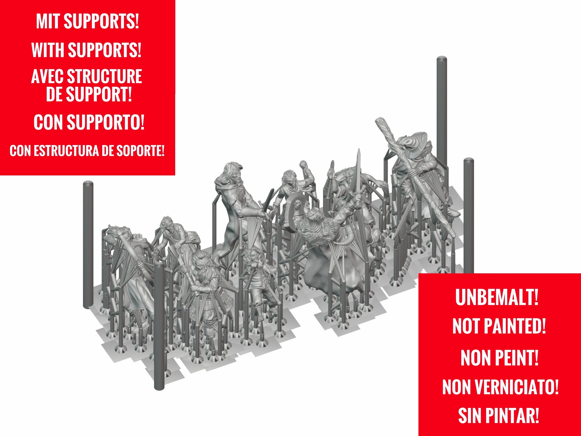Produktfoto Tabletop 28mm The Printing Goes Ever On (TPGEO)  0: Goblin Truppe - 5 kriegerische Kreaturen - Feindliche Höhlenbewohner