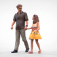 Produktfoto Diorama und Modellbau Miniatur Figur: Mann mit Tochter - Spaziergänger