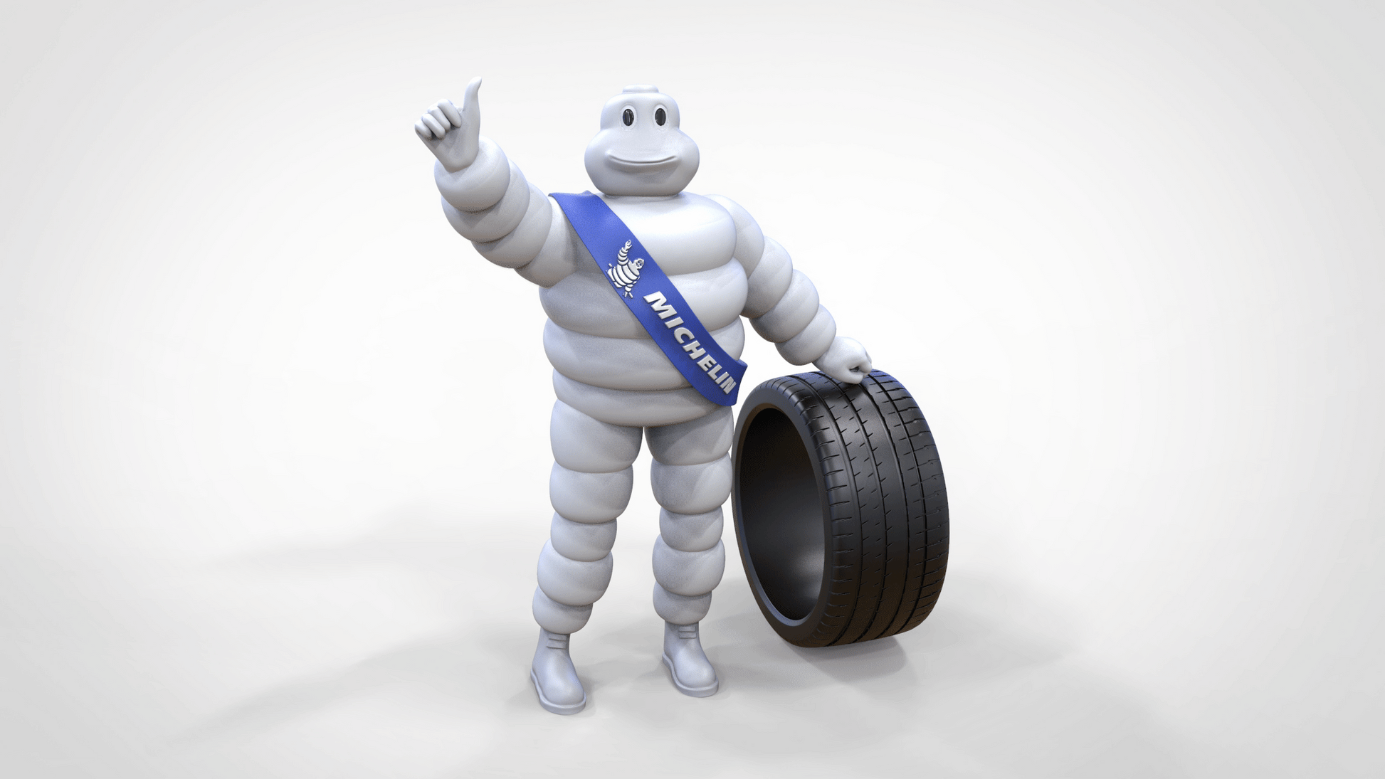 Produktfoto Diorama und Modellbau Miniatur Figur: Michelin Mann mit Reifen