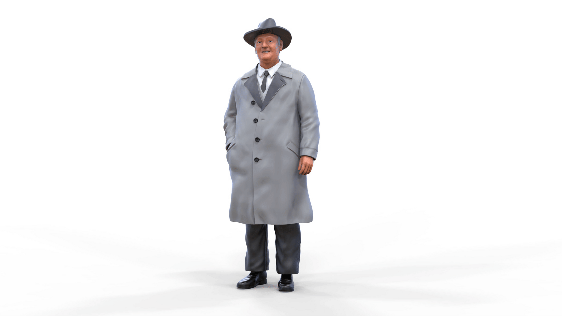 Produktfoto Diorama und Modellbau Miniatur Figur: Alter Mann im Mantel - 20er Jahre Ganove