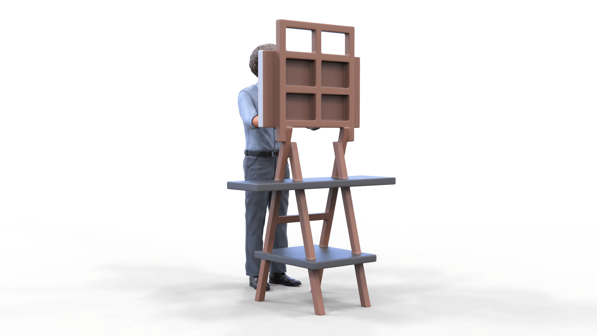 Produktfoto Diorama und Modellbau Miniatur Figur: Maler mit Leinwand