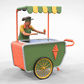 Produktfoto Diorama und Modellbau Miniatur Figur: Eisverkäuferin mit Wagen