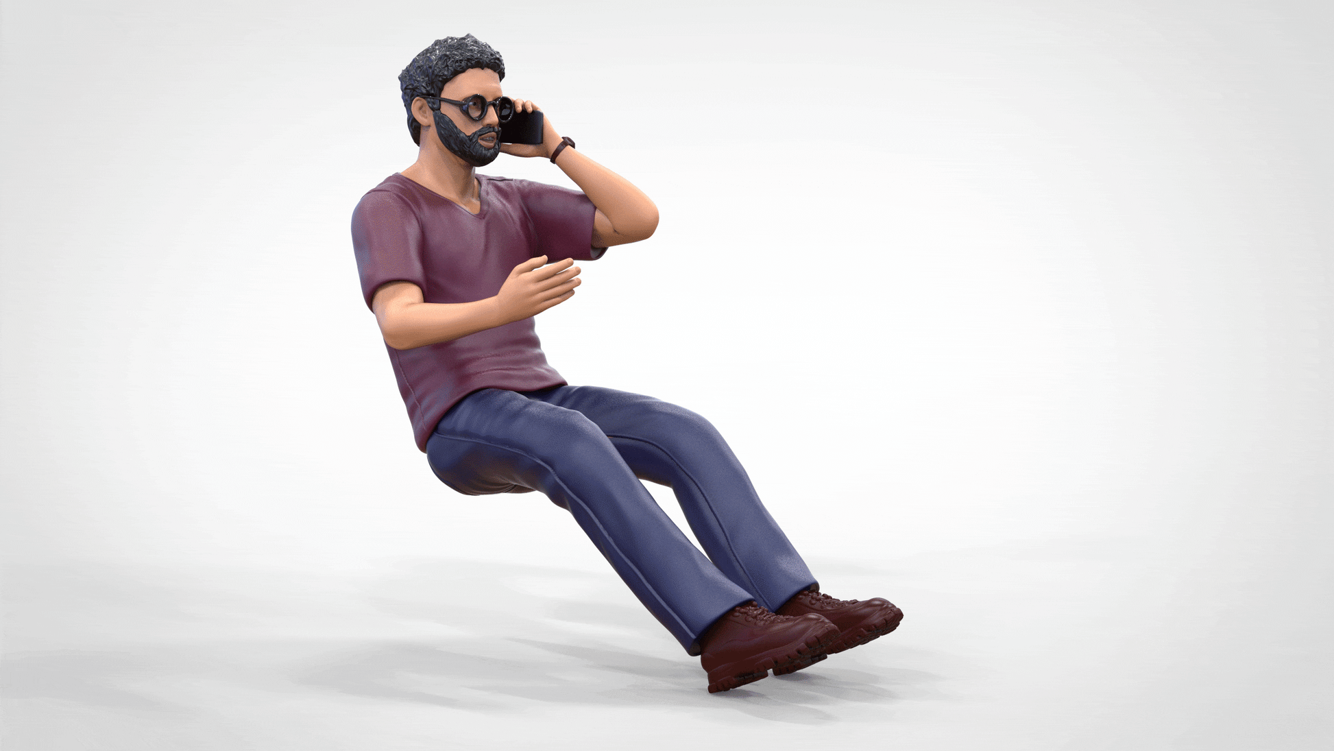 Produktfoto Diorama und Modellbau Miniatur Figur: Mann am Telefon